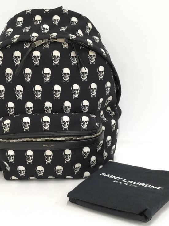 Saint Laurent Skull Backpack Canvas Black main image 7